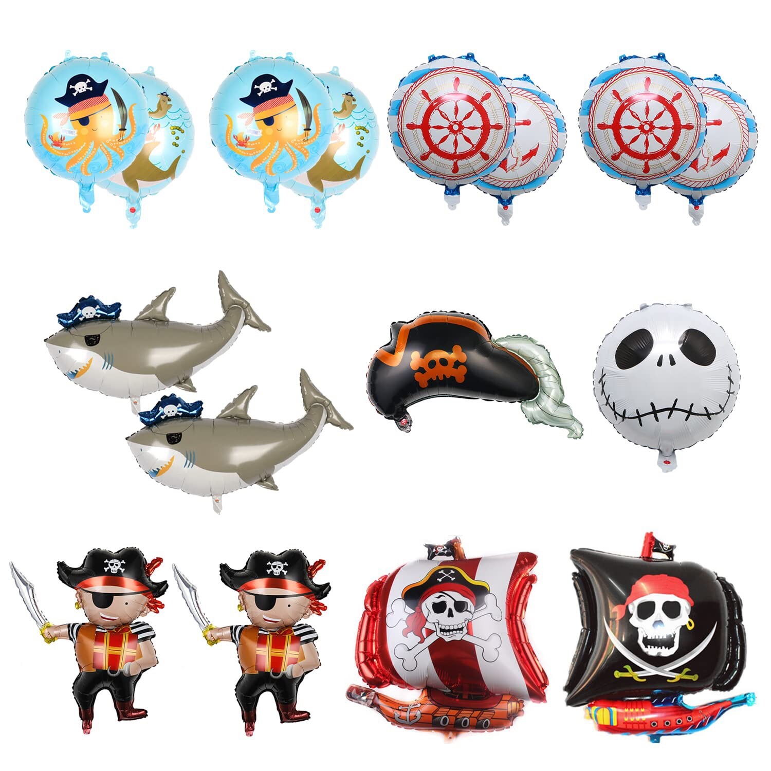 Pirate Balloons Set, 12 Pieces, Multi-coloured, Halloween Theme gallery