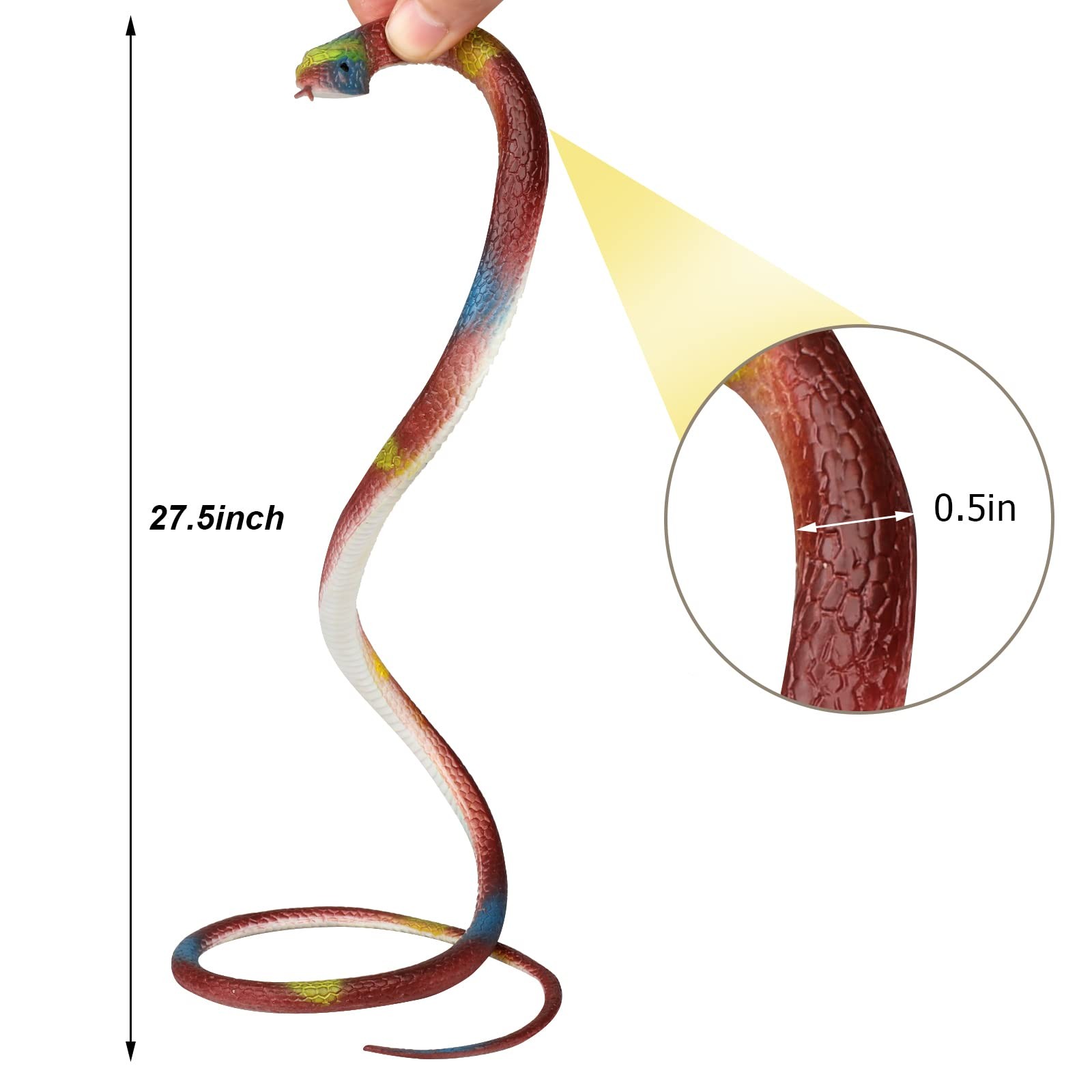 4pcs Realistic Rubber Snakes Fake Garden Props to Scare Birds Mice Squirrels gallery