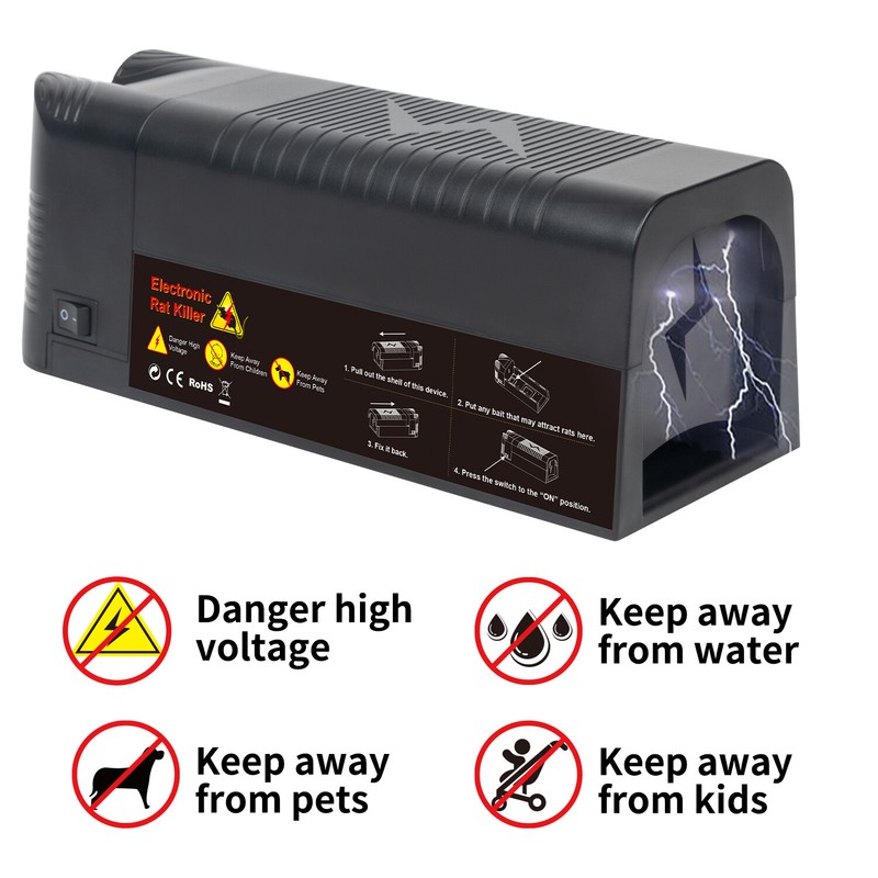Upgraded Electronic Mouse Trap Control Kill Big Rat Pest Electric Rodent Zapper gallery