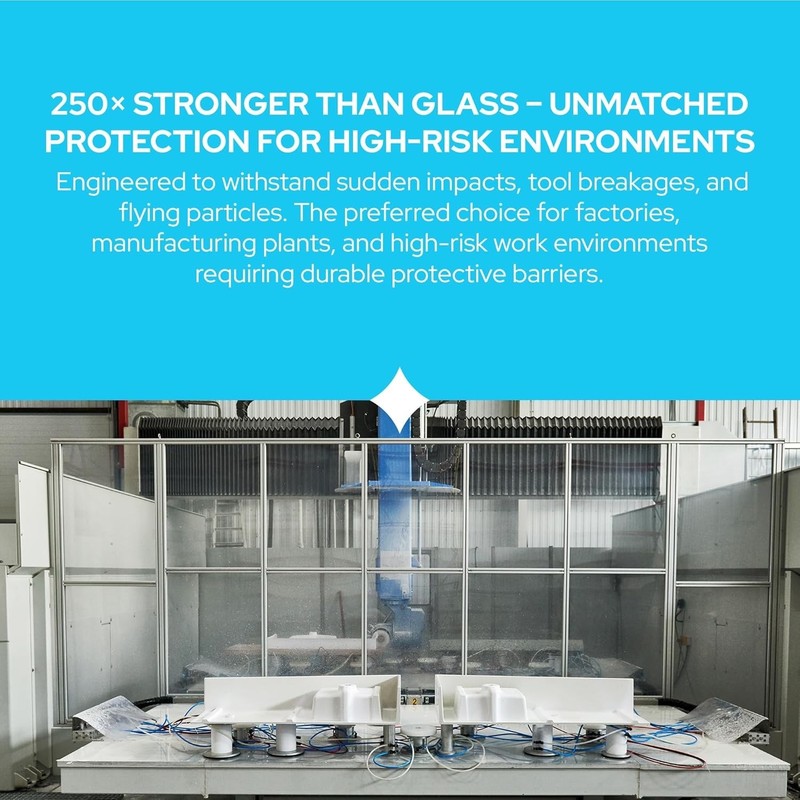 KastLite Clear Polycarbonate Sheet - 1/8" Thick Cut to Size Hard Plastic Sheets gallery