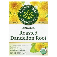 Organic Roasted Dandelion Root, Caffeine Free, 16 Wrapped Tea Bags, 0.85 oz (24