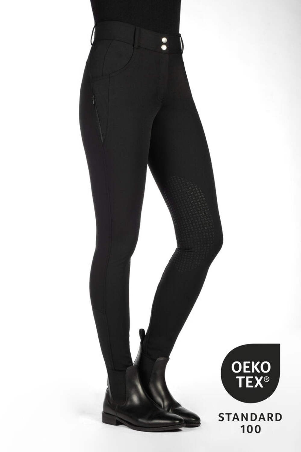 HKM Ari Mid Rise- Sil. Knee Patch Ladies Riding Breeches gallery