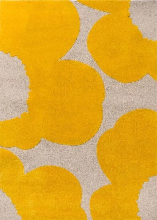 Hand Tufted 100% Nz Wool Modern Handmade Design Yellow Color Carpet gallery