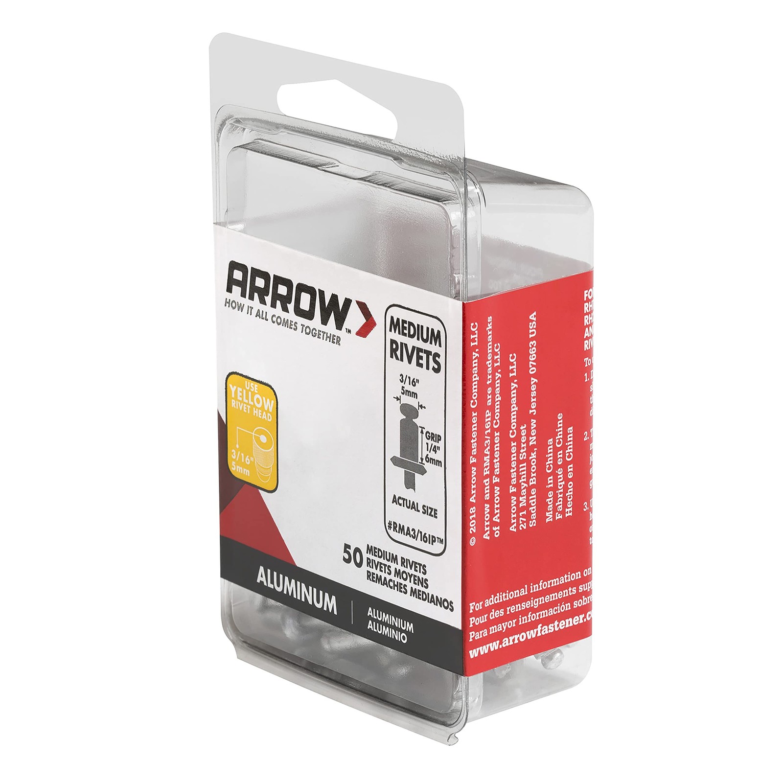 Arrow Fastener RMA3/16IP Medium Aluminum 3/16-Inch 3/16 in. x 1/4 in., Silver gallery