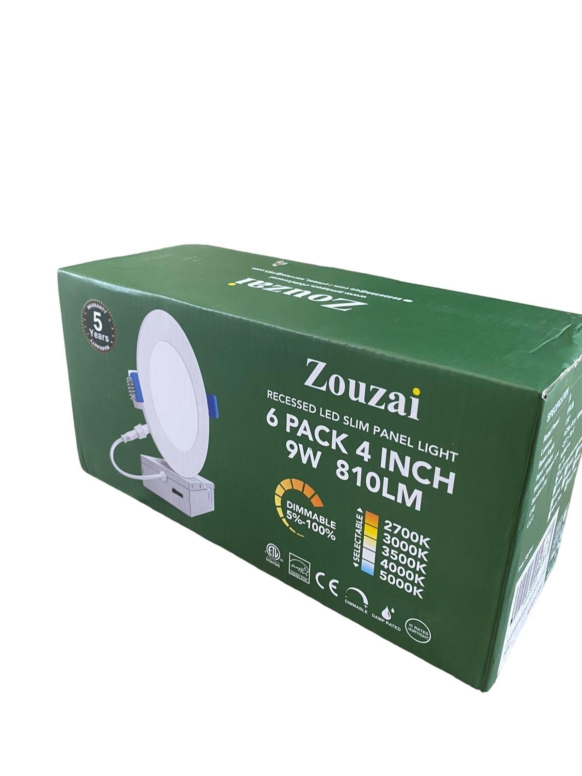 ZOUZAI RECESSED LED SLIM PANEL LIGHT 6 PACK 4 INCH 9W 810LM gallery