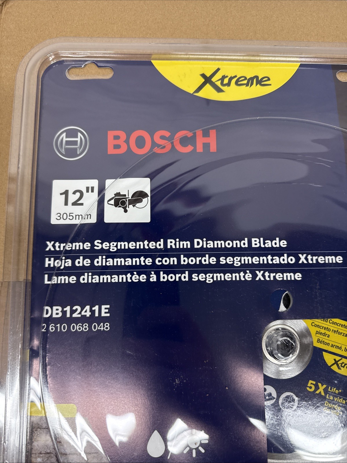 BOSCH DB1241E 12 in. Xtreme Segmented Rim Diamond Blade w/ 5/8 in. 7/8 in Arbor gallery