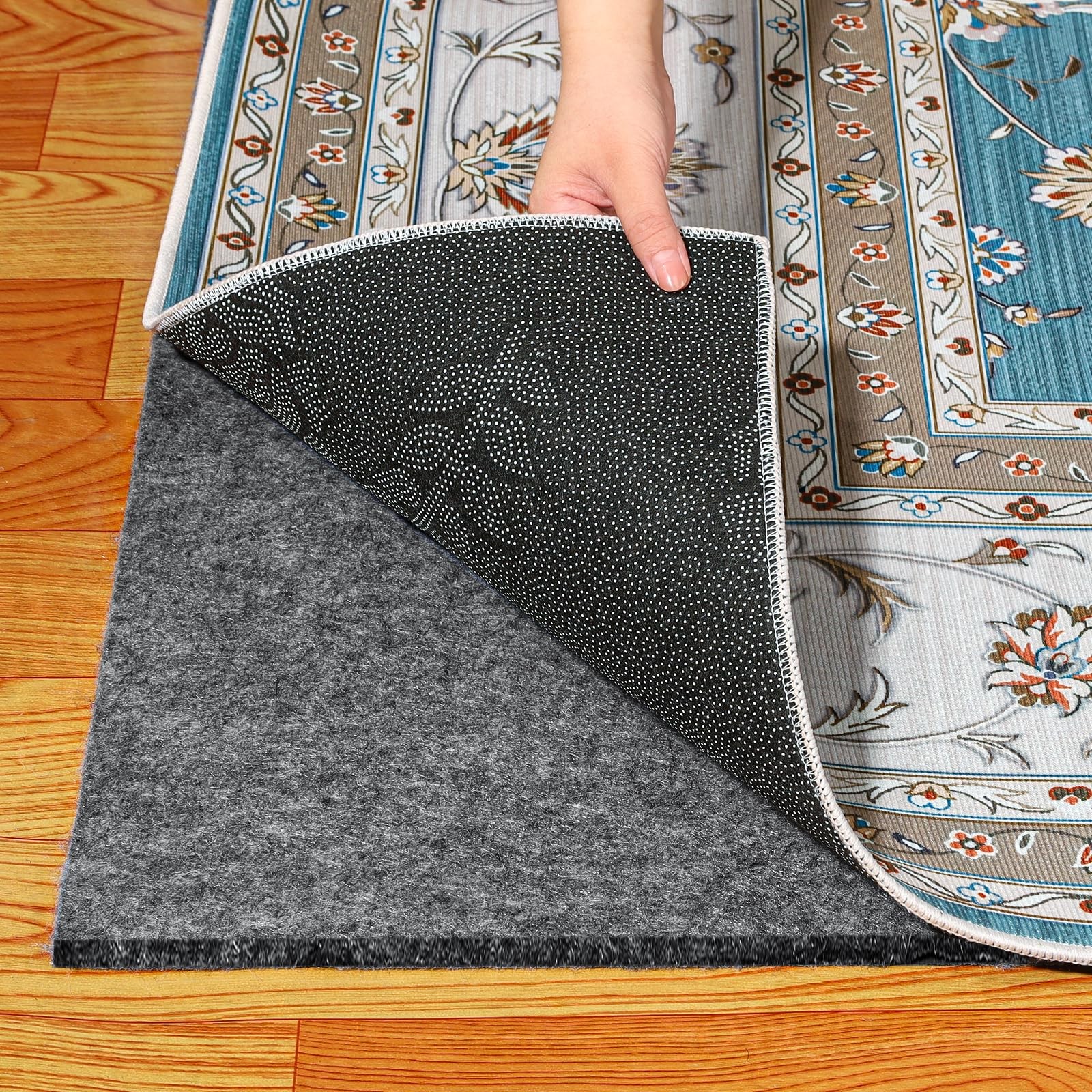 Waterproof Rug Pad, Thick 5x7 ft Under Area Rug Carpet Pad, Non Slip Felt Rug... gallery