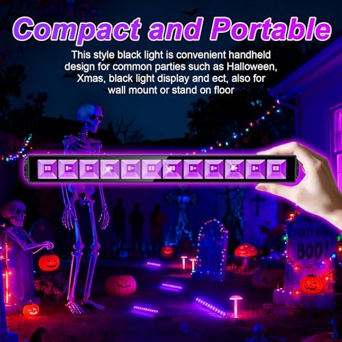 45W LED Black Light Bars IP65 Blacklights with 59inch Plug& 15.7in-2packs gallery