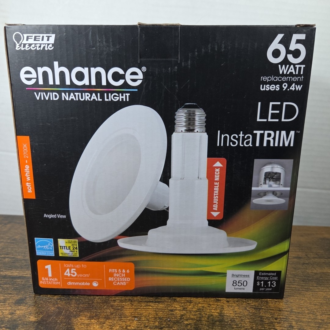 Feit Electric 5/6 in. 65 Watt Equiv LED White InstaTrims Adjustable Neck gallery