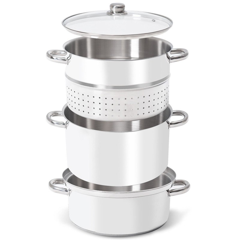 Costway 11-Quart Stainless Fruit Juicer Steamer Stove Top w/ Tempered Glass Lid gallery