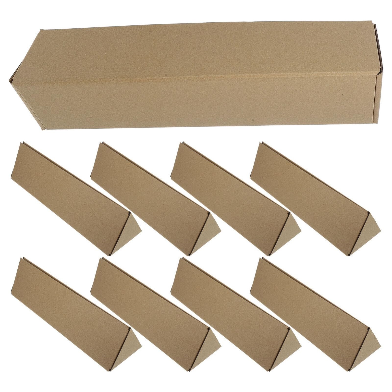 10Pcs Triangle Carton Long Cardboard Box, 3x3x14in Kraft Paper Storage Box, E... gallery