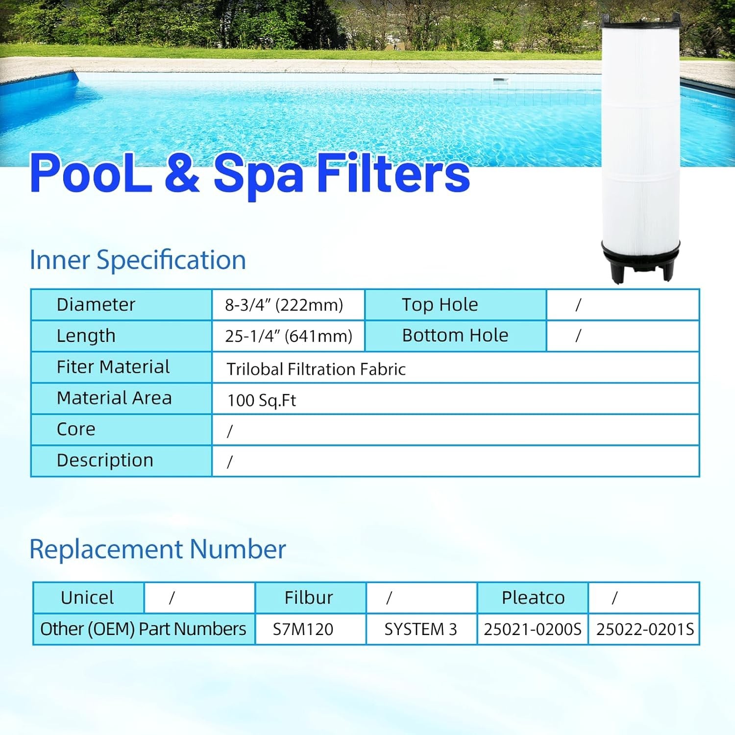 S7M120 Inner and Outer Set Pool Filters Compatible with Sta-Rite SR300 25021 gallery