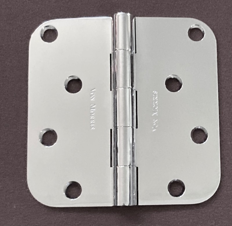 Von Morris 14-4058-625 4" Solid Brass hinge in Bright Chromium 1 Pair gallery