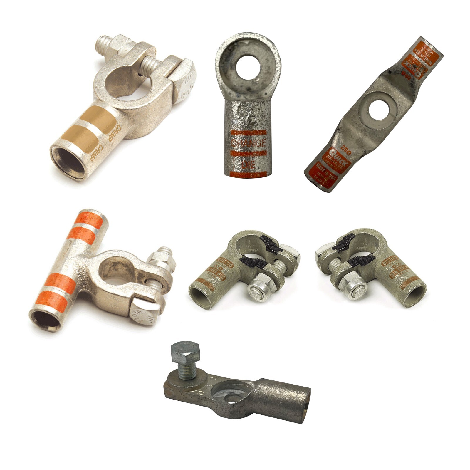 Tinned Copper Battery Terminal Connector Crimp Solder Lot - 6 to 4/0 Gauge - USA gallery