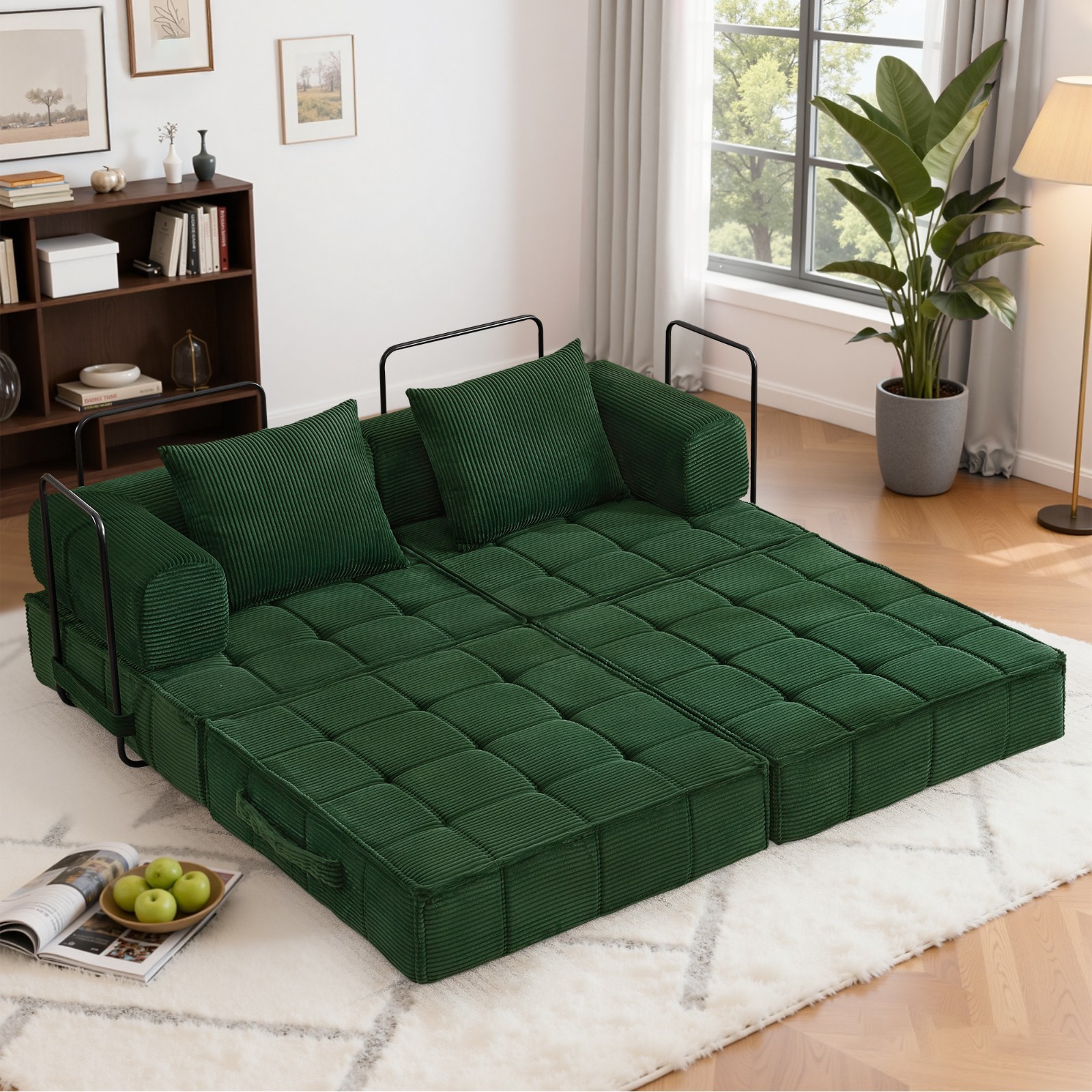Korser Convertible Modular Folding Mattress Couch Fixed Frame Floor Sleeper Sofa gallery