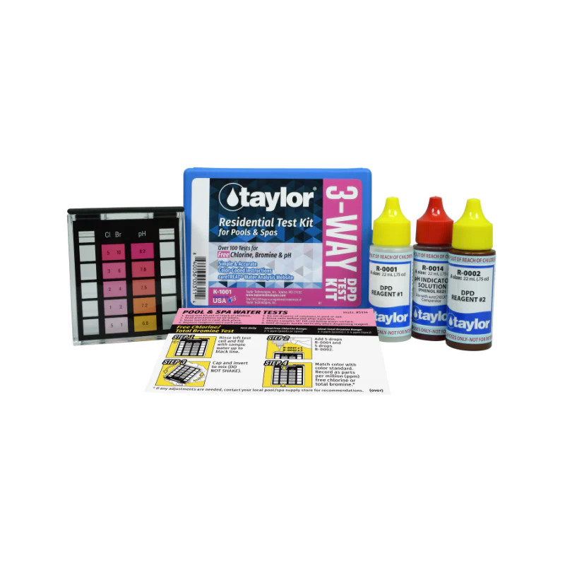 Taylor 3-Way DPD Test Kit for Free Chlorine, Bromine, pH gallery