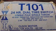 Intermatic T101 24 Hour Dial Time Switch 120V 40A Indoor Mechanical Timer Gray