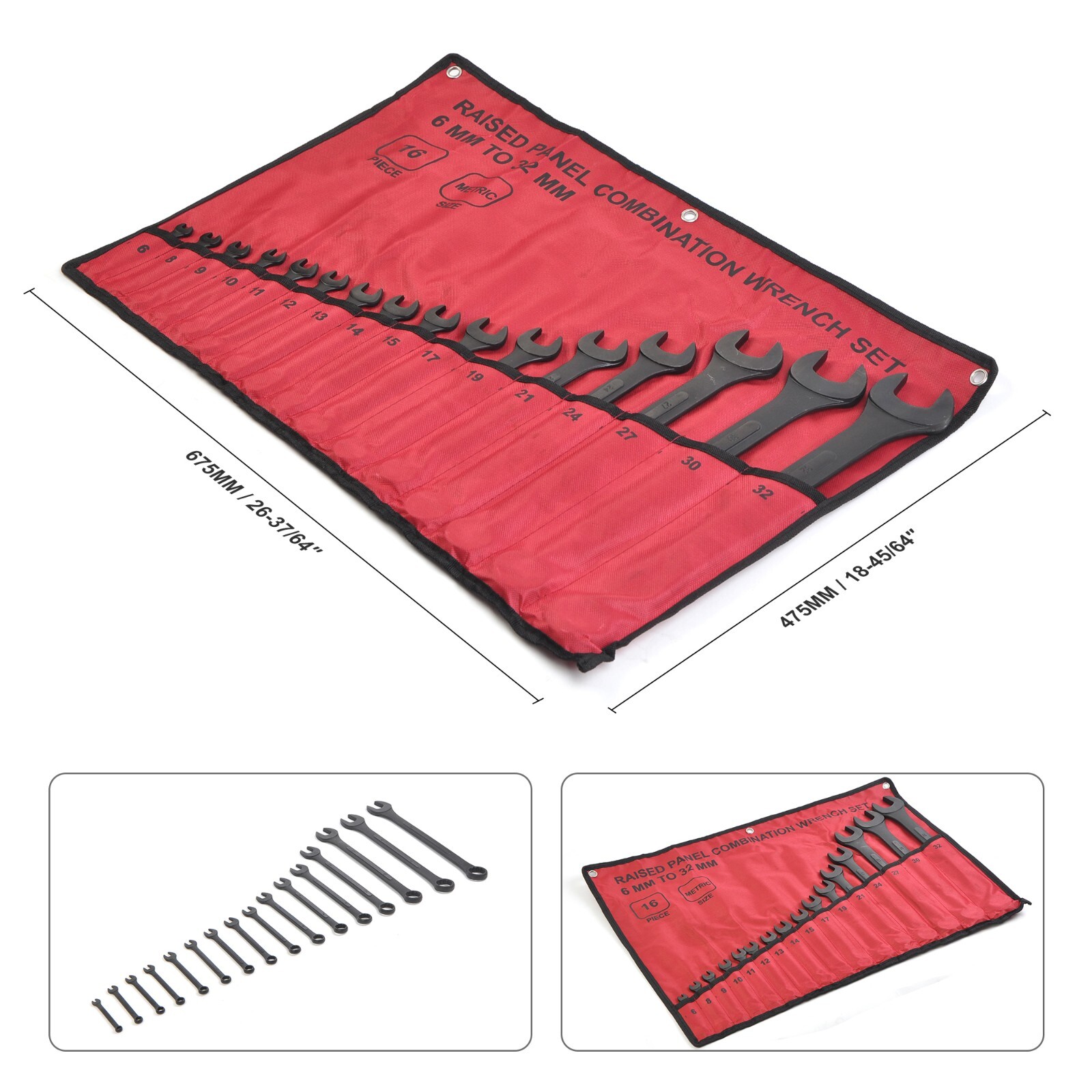 16 Piece 12 Point Metric Combination Wrench Set 6 to 32 mm Thin Wrench Set gallery
