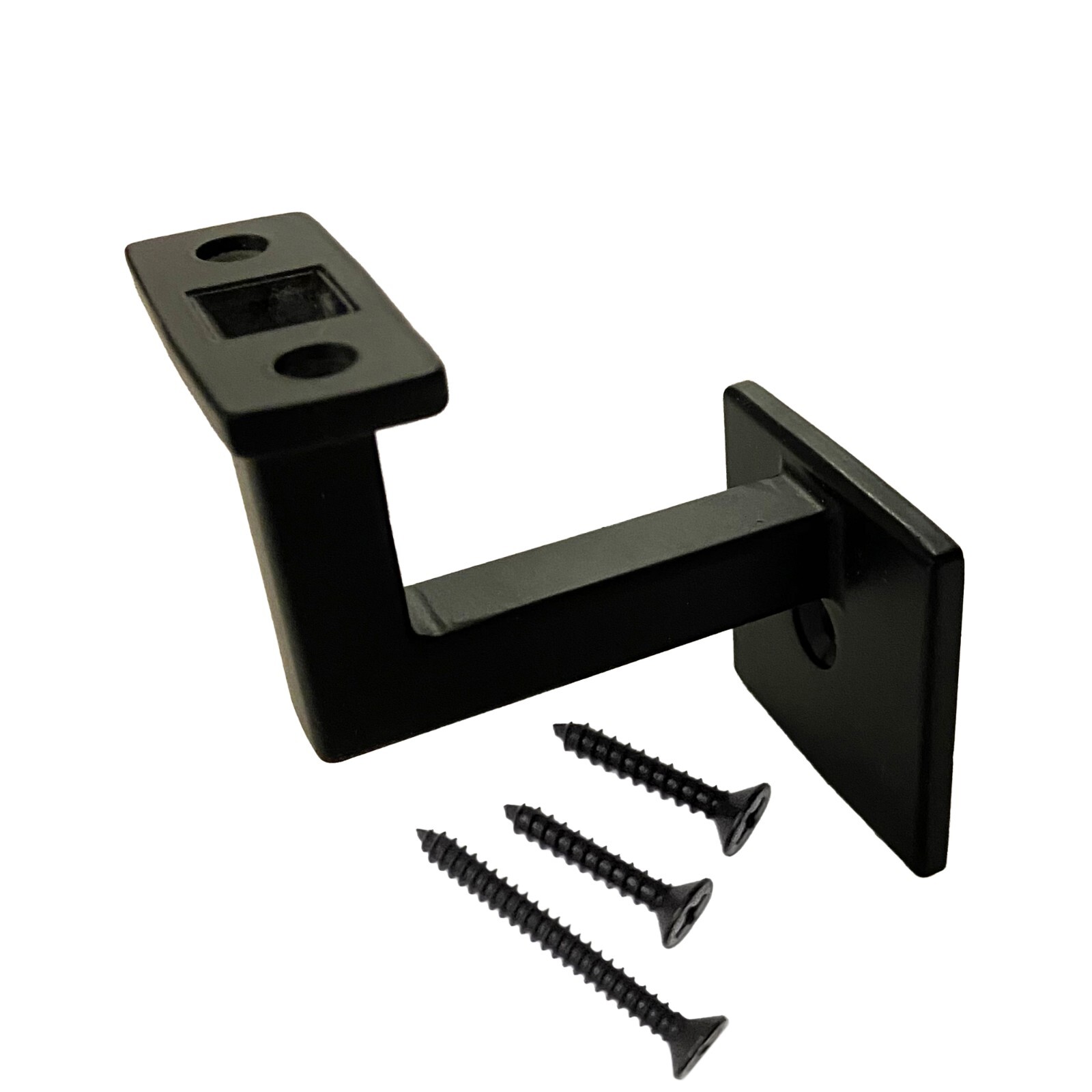 Handrail Bracket Square with Mounting Screws - Set of 5 - (Satin Black) gallery