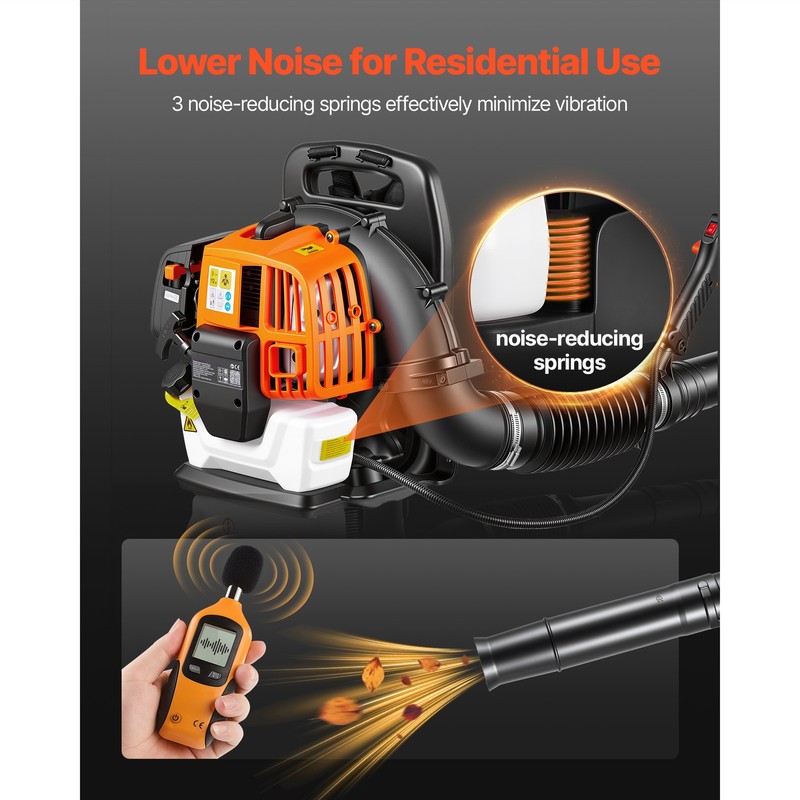 Uimoso Gas-Powered Backpack Leaf Blower, 43CC 2-Stroke, 447CFM, 150MPH gallery