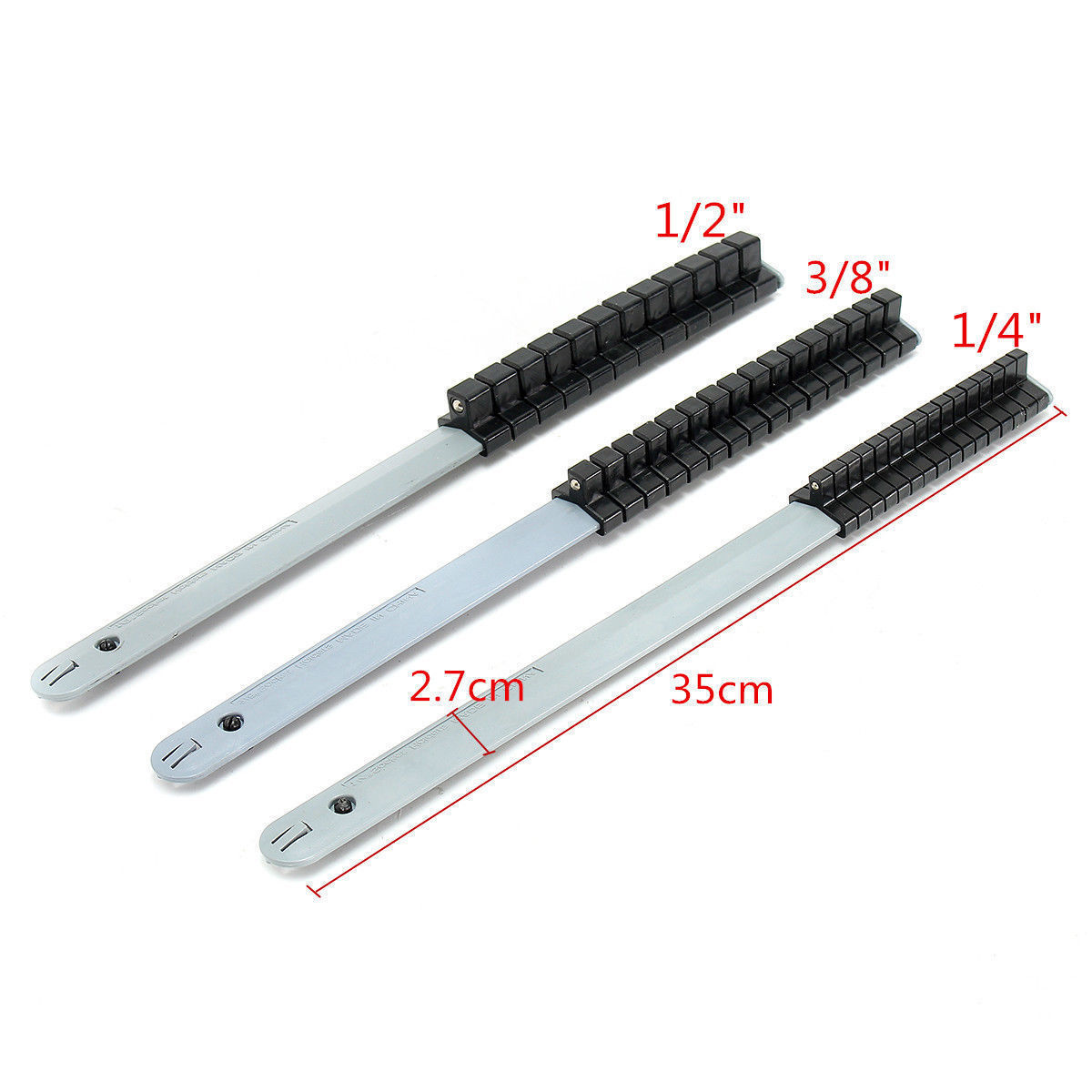 3Pcs 1/4" 3/8" 1/2" Socket Tray Rail Rack Holder Storage Organizer Shelf Stand gallery