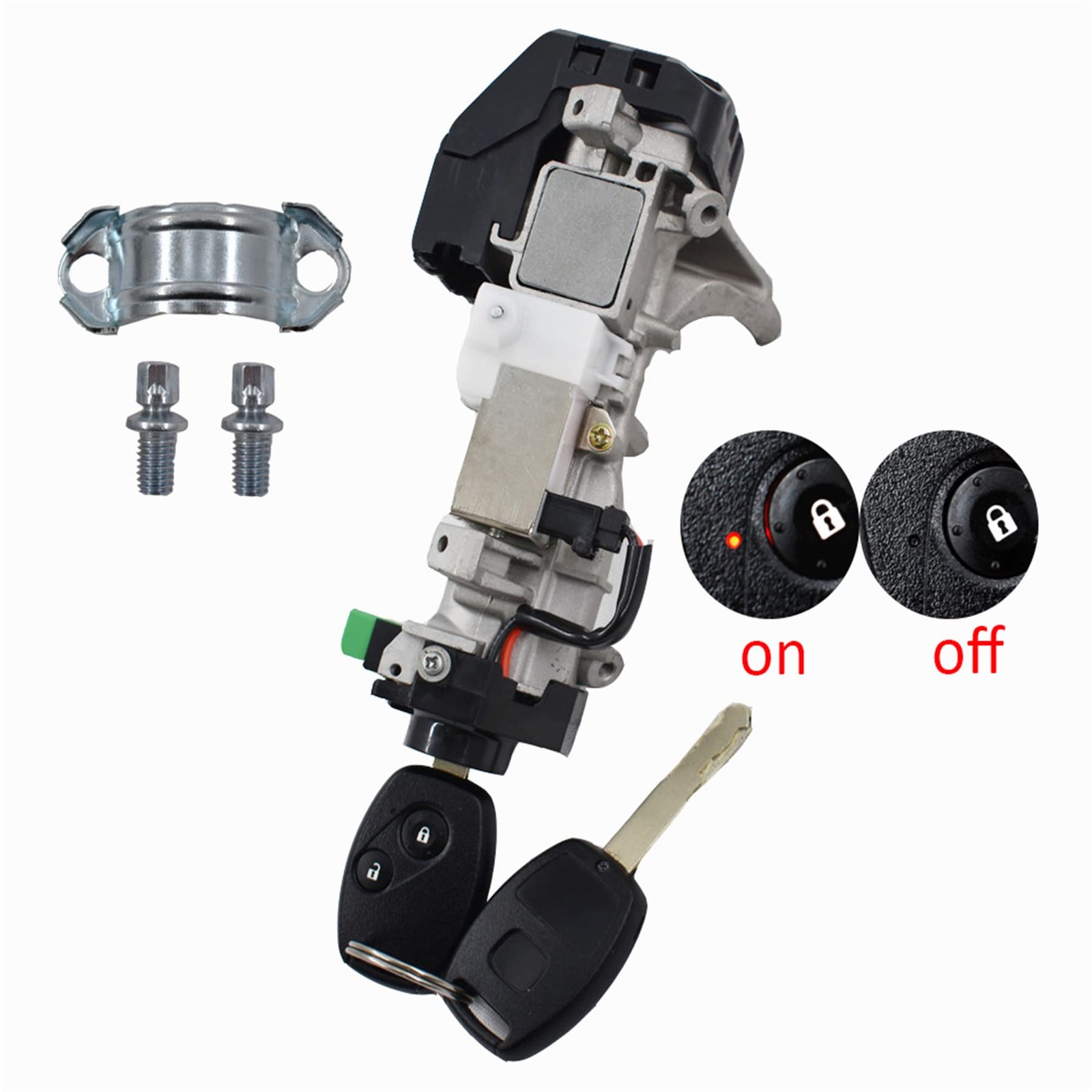Marddpair Ignition Switch Cylinder Lock 2 Chip Keys Replacement For Honda Civic gallery