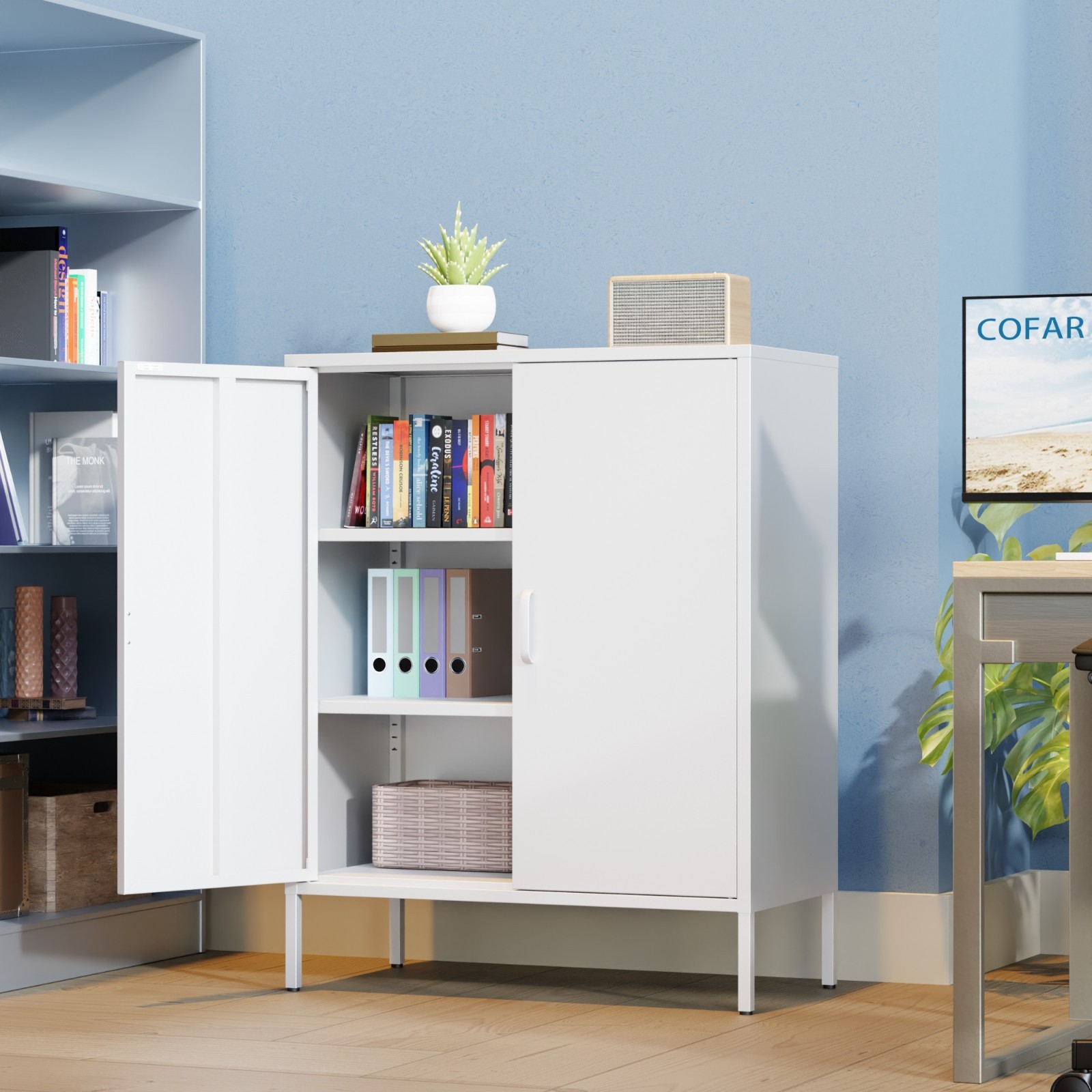 Cofar Metal Locker Storage Cabinet Accent Storage Cabinet with 2 Doors for Home gallery