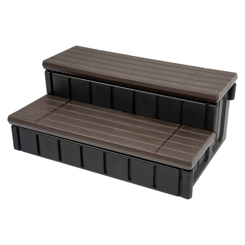 36'' Universal 2 Slip-Resistant Spa & Hot Tub Spa Steps with Storage Brown+Black gallery
