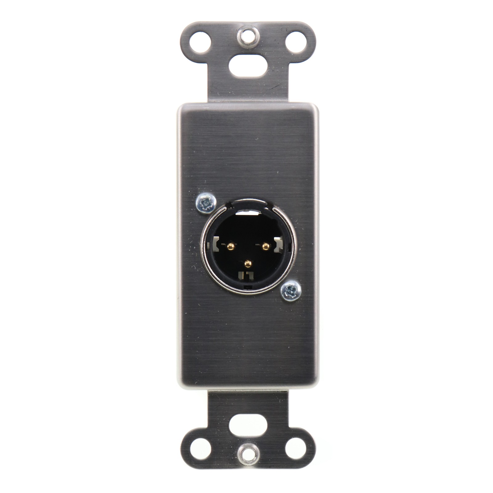 PATHWAY 5107 3-PIN XLR MALE INSERT FACEPLATE, XLRM, C/W TERMINALS, STAINLESS gallery