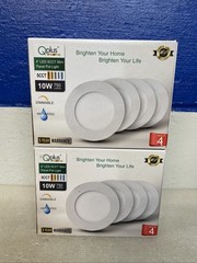 QPLUS 8 Pack 4” LED 5CCT Slim Panel Recessed Lights 10w 750 Lumens Dimmable New