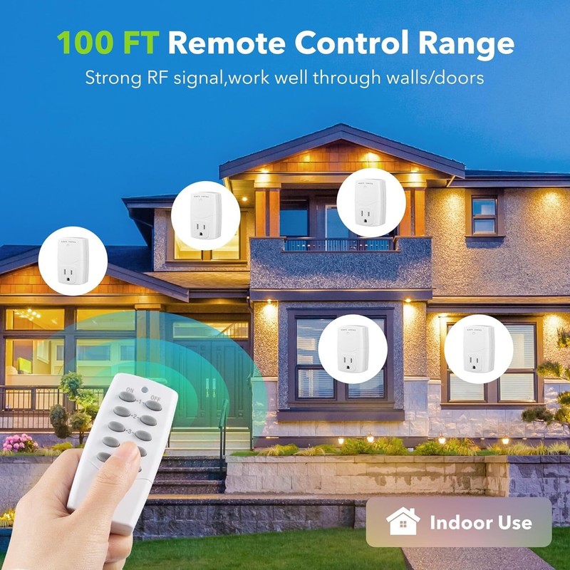 BN-LINK Wireless Remote Control Outlet Switch Power Plug In for lights LED bulbs gallery