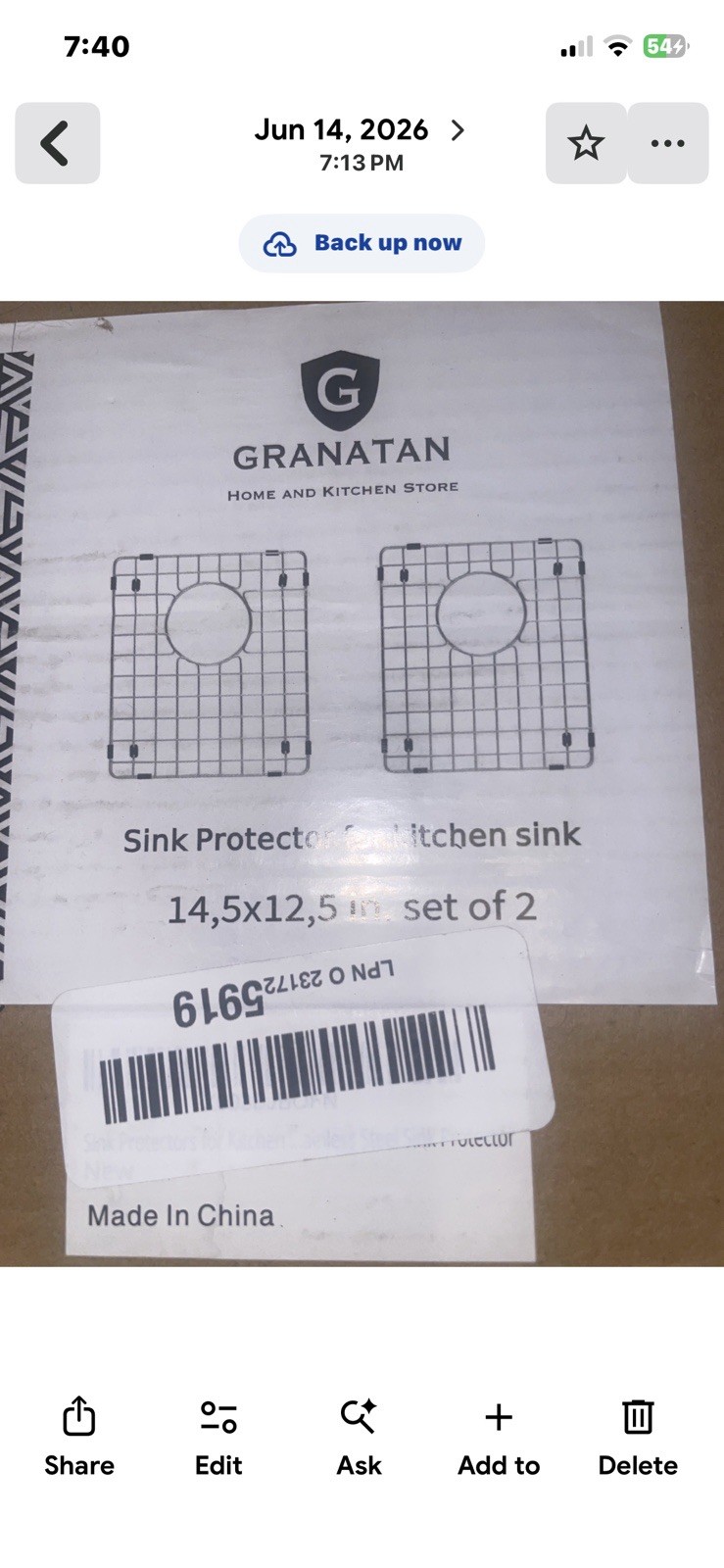 Granatan Stainless Steel Sink Protector Grids w/ Bumpers 2pk 14.5x12.5” gallery