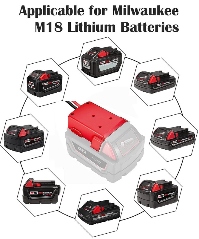 Adapter for Power Wheels Vehicles - for Milwaukee M18 18V Battery Adapter with W gallery