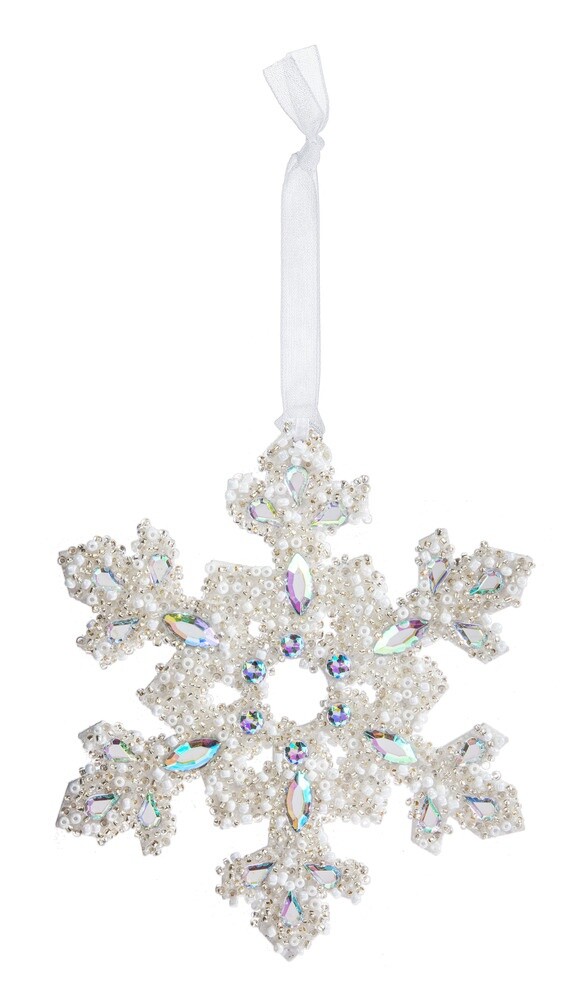 Ganz H1 Crystal Expressions 5" L Beaded Snowflake Hanging Ornaments ACRYX-210 gallery