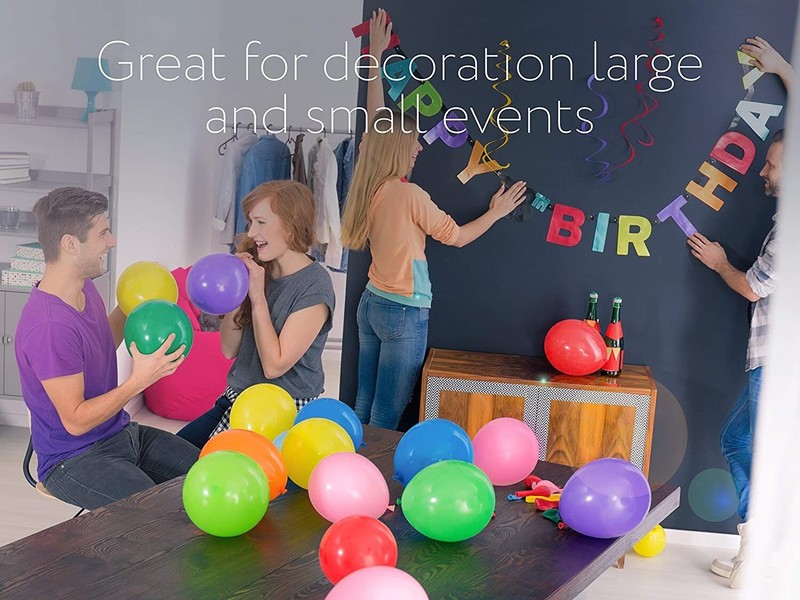 Dusico® Balloons Rainbow Set (100 Pcs) 12 Inches, Assorted Bright Colors-1Pack gallery