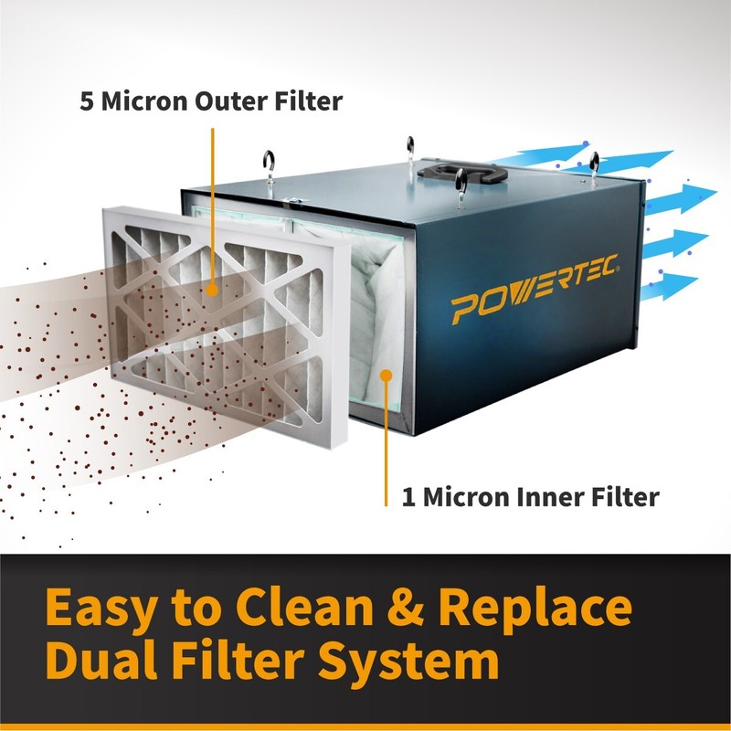 POWERTEC AF4001 Remote Controlled 3-Speed Air Filtration System (300/350/400CFM) gallery