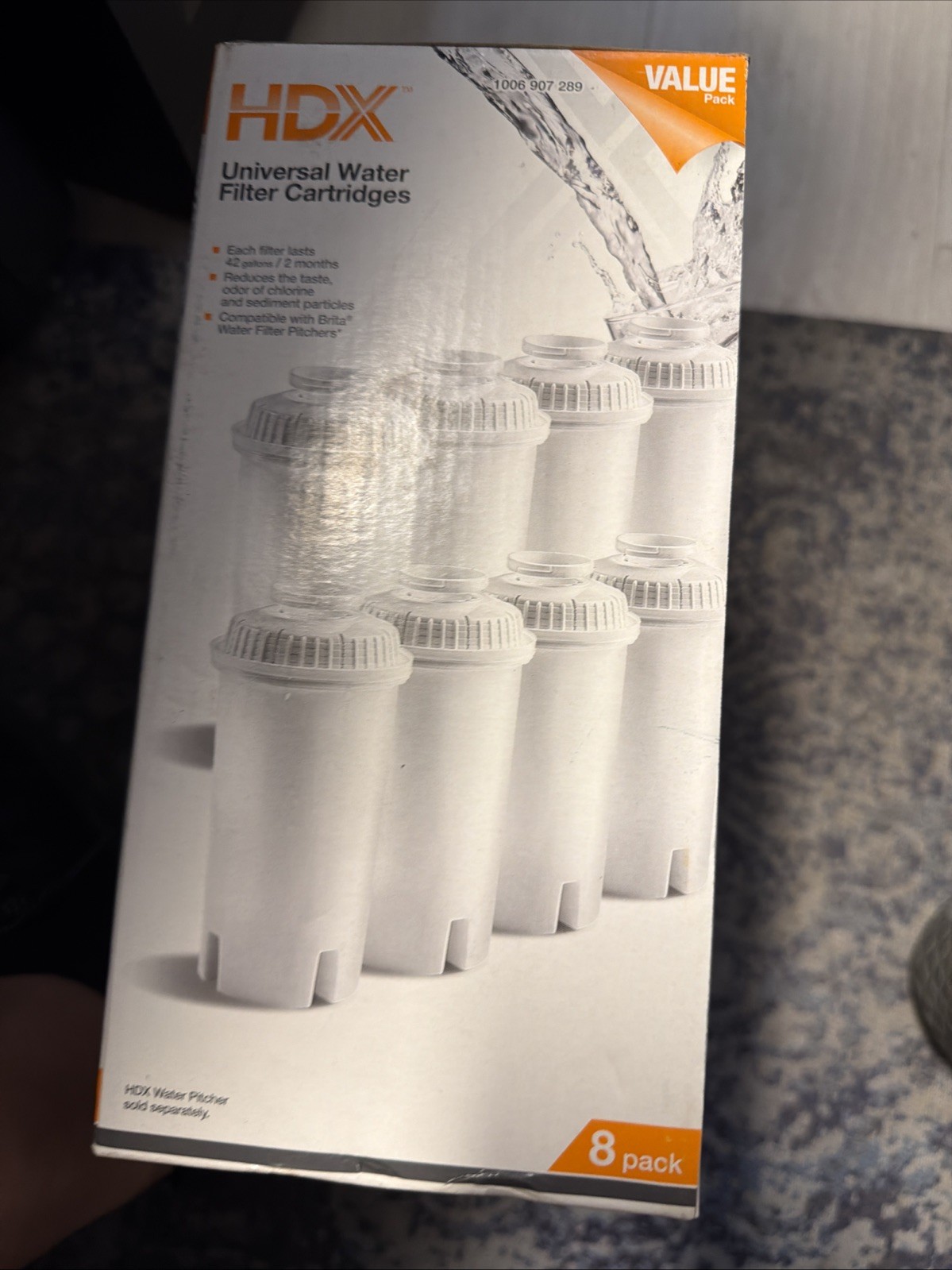 HDX Water Pitcher Replacement Water Filter Cartridges BPA Free 8-Pack gallery