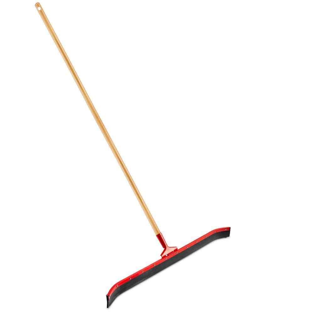 36 In. Curved Rubber Floor Squeegee with 60 In. Wood Handle gallery