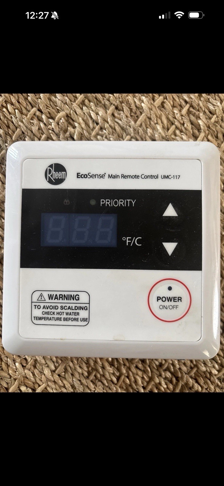 Rheem RRTG20006DW Digital Display Remote Control UMC-117 gallery