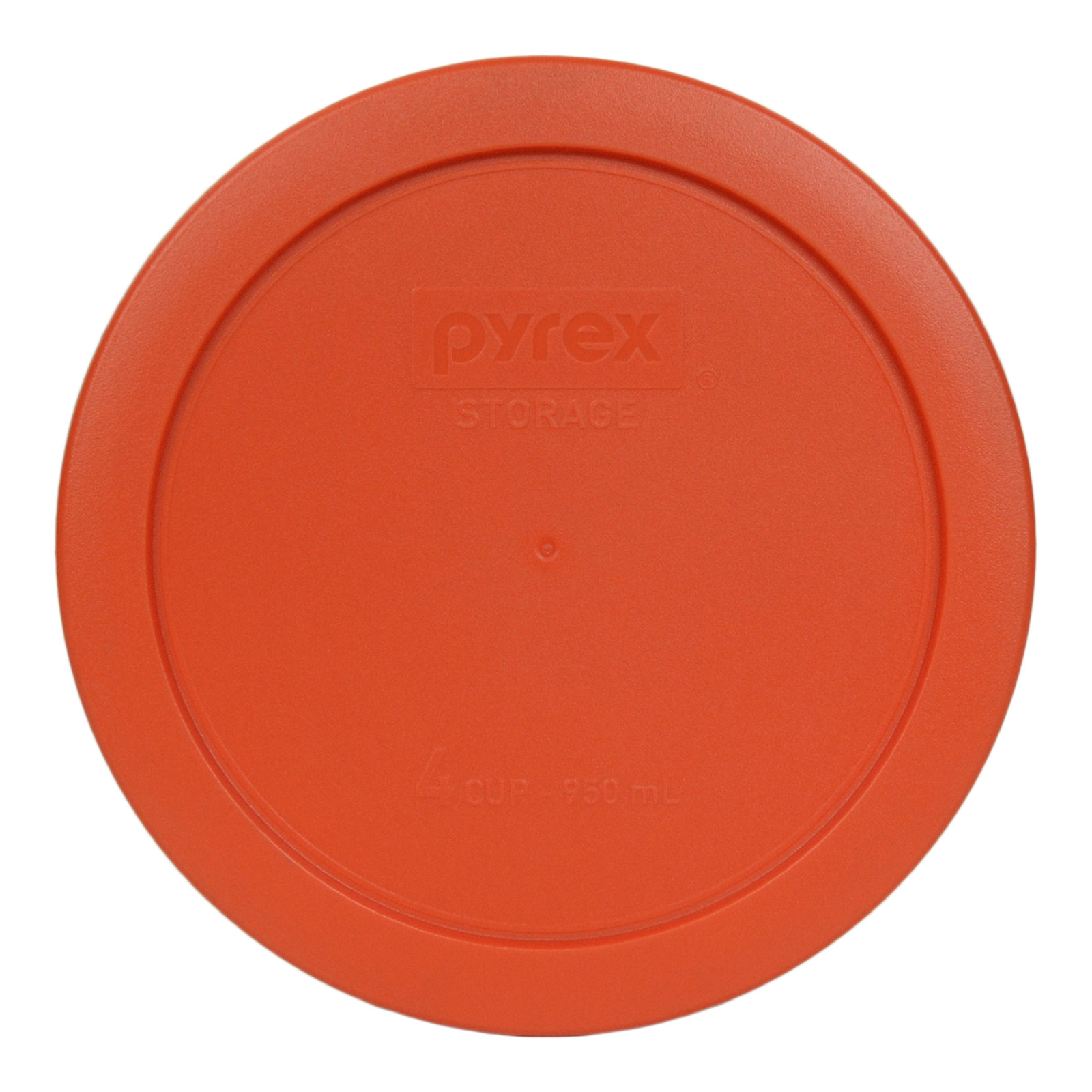 Pyrex 7201-PC 6" Pumpkin Orange Plastic Storage 2 Pack Lid for 4 Cup Glass Bowl gallery