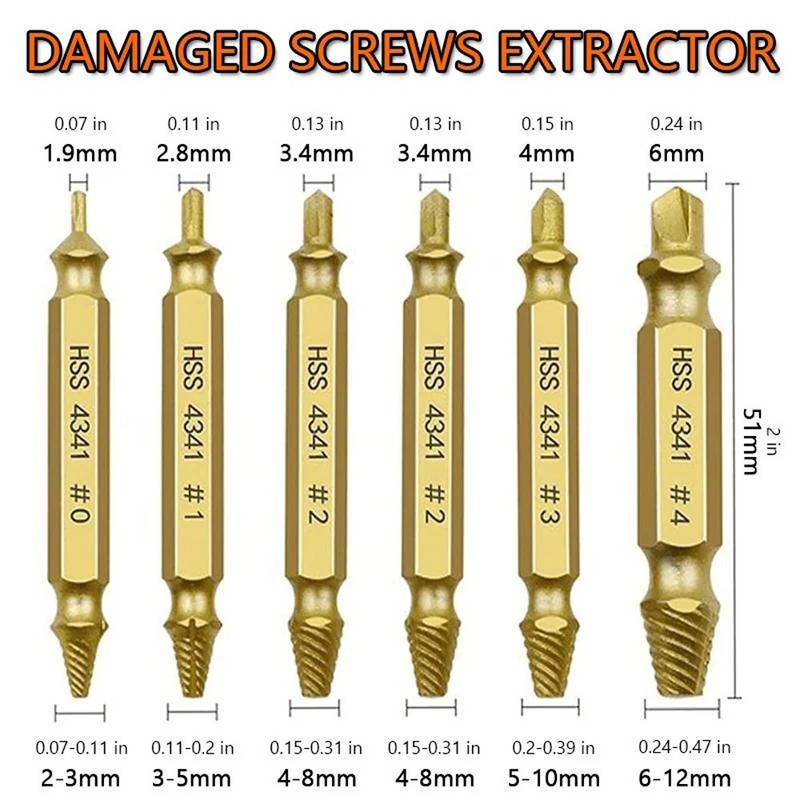 12PCS Damaged Screw Extractor Bits Broken Screws Bolt Stripped Remover Tool Kit gallery