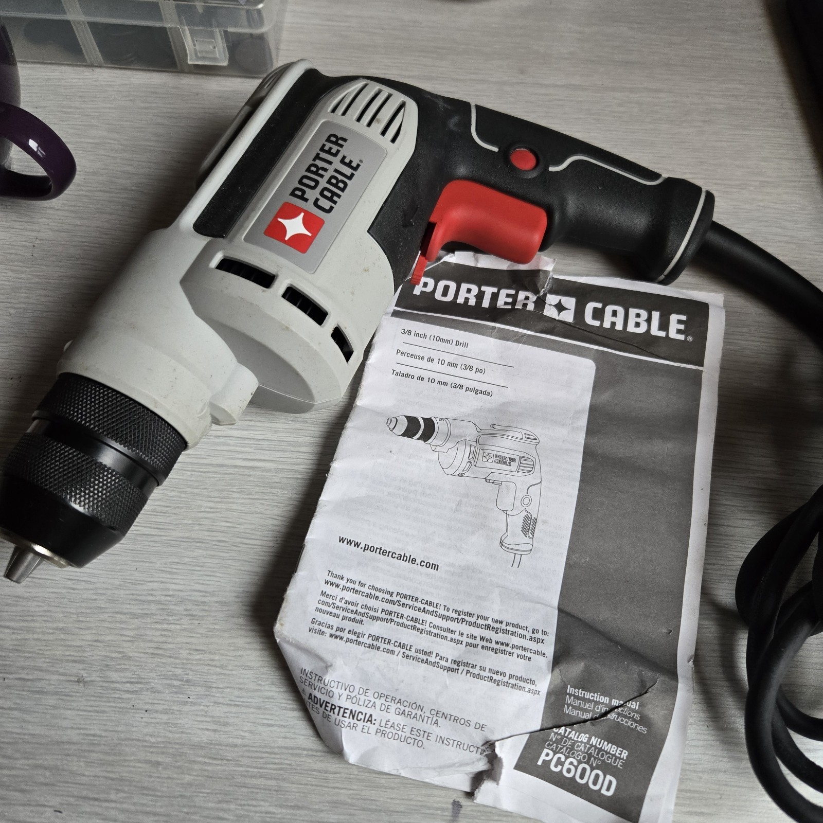 Porter-Cable PC600D Corded Drill, 120 V, 6 A, 3/8 in Keyless Chuck, 0 - 2500 gallery