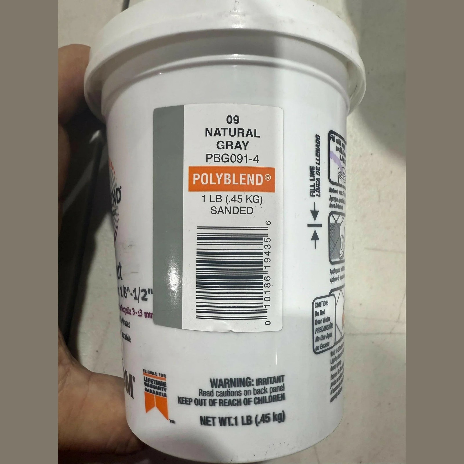 Custom Building Products PBG091-4 Polyblend Sanded Repair Grout Natural Gray New gallery