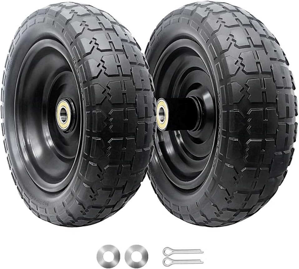 10-Inch Solid Replacement Tire and Wheel 4.10/3.50-4" - Flat Free Tires for Cart gallery