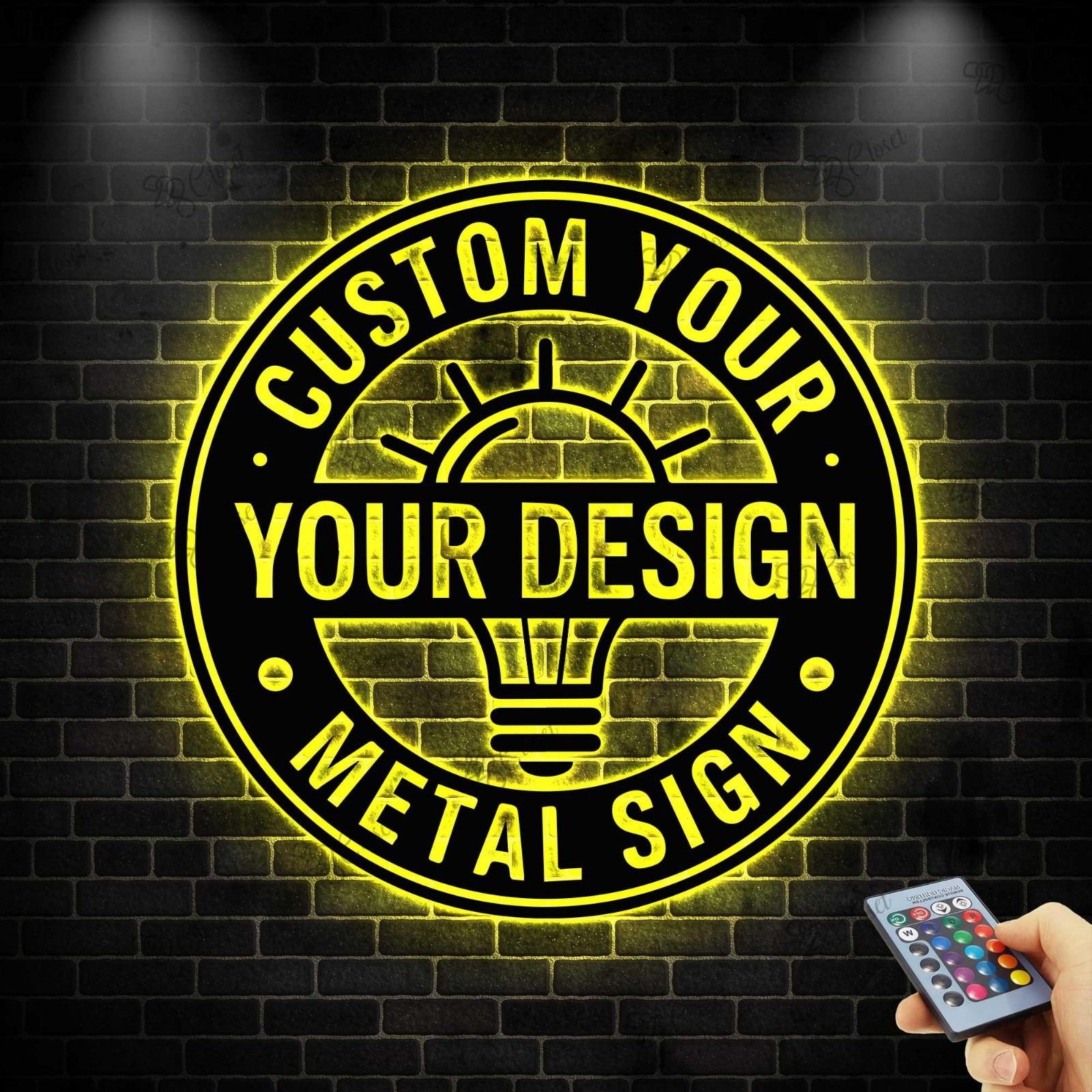 Personalized LED Metal Sign Custom Logo Wall Art Business Name Light Decor gallery