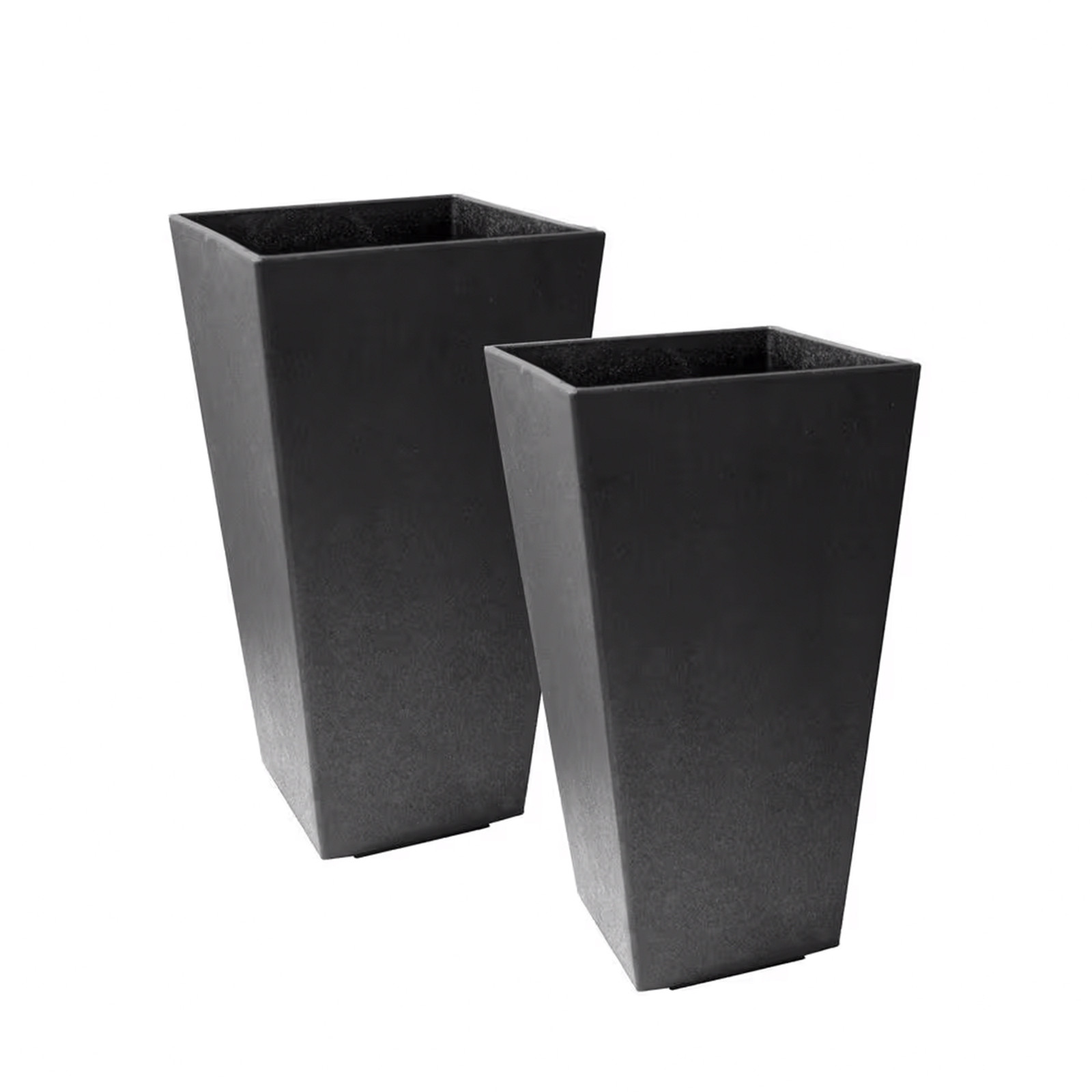 Tierra Verde 2 Pack Indoor Outdoor 20 Inch Self Watering Planters, Sonata, Black gallery