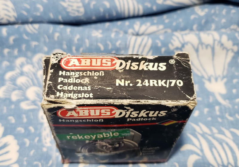 Vintage ABUS 24RK/70-0B Rekeyable Diskus Padlock 0-bitted German Made Locksport gallery