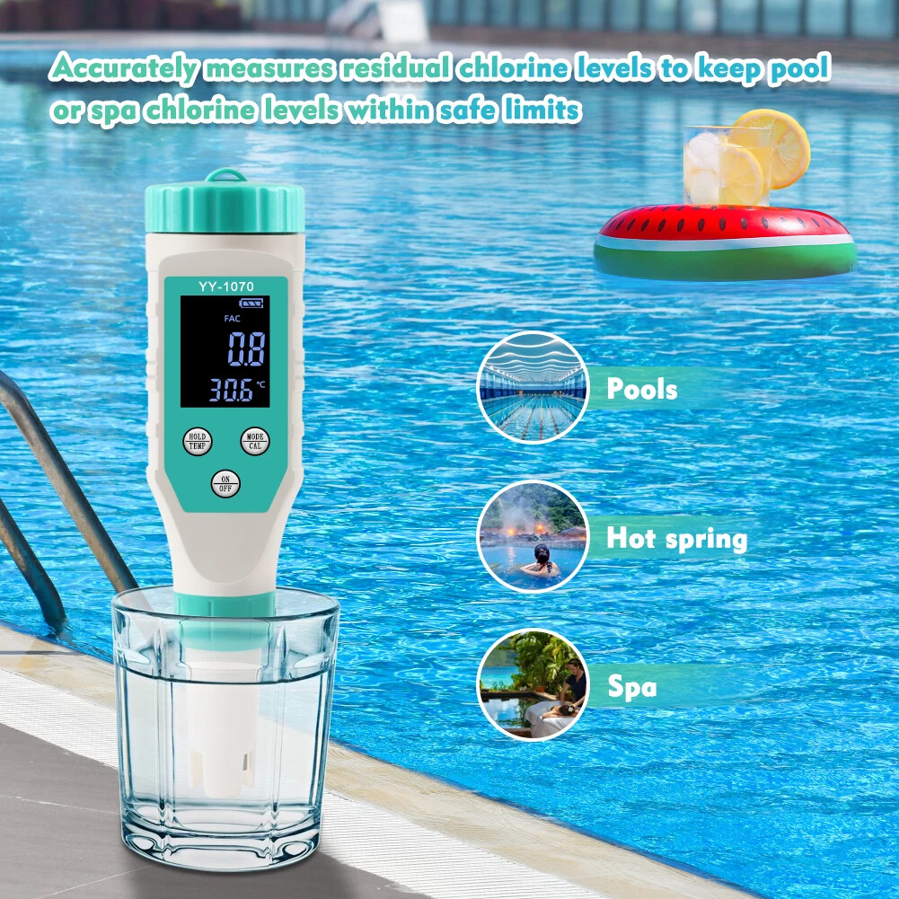 7 In 1 Swimming Pool Chlorine PH Meter Professional SALT/ORP/TDS/EC/FAC gallery