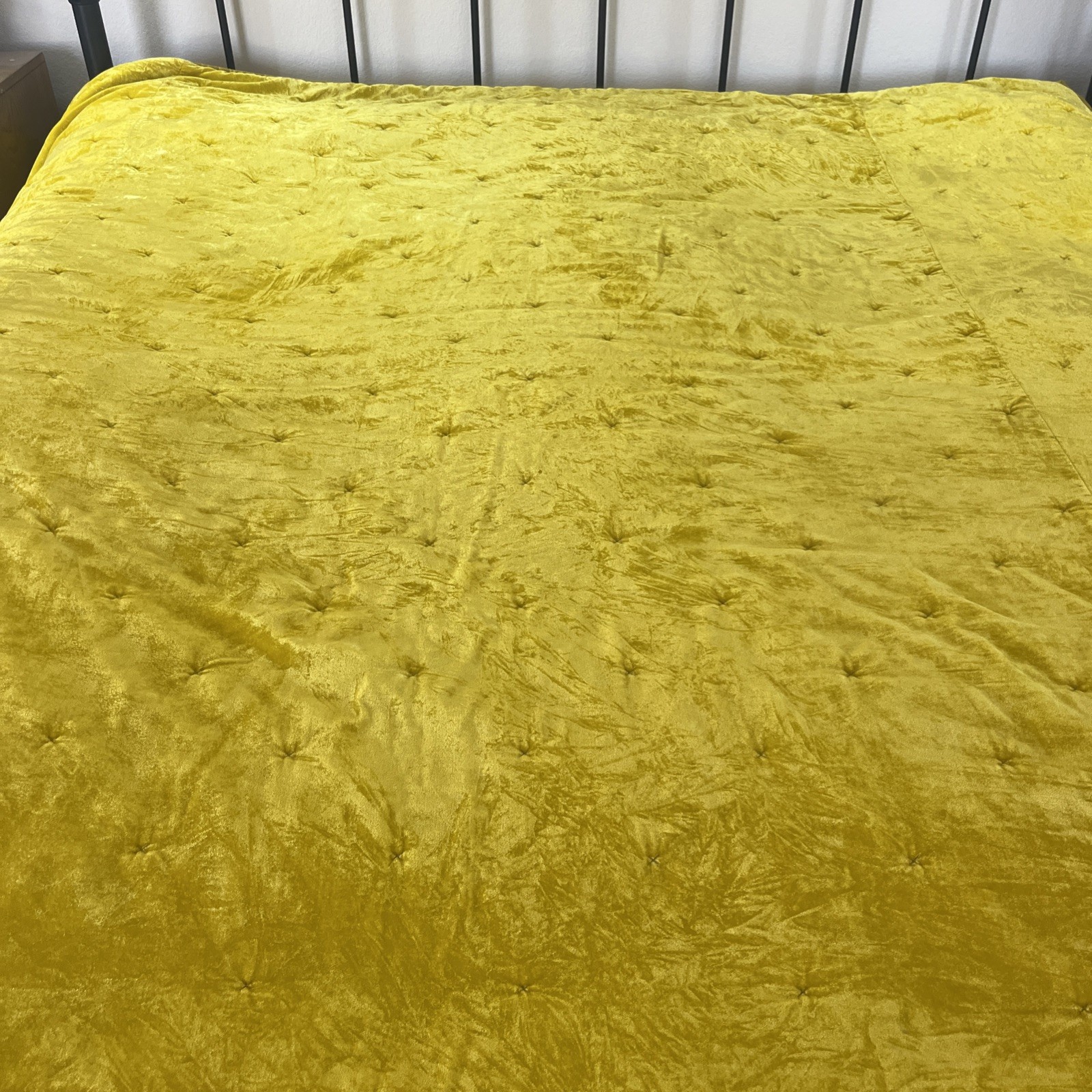 OPAL HOUSE Tufted Velvet Mustard Gold FULL QUEEN Quilt Comforter & 1 SHAM gallery