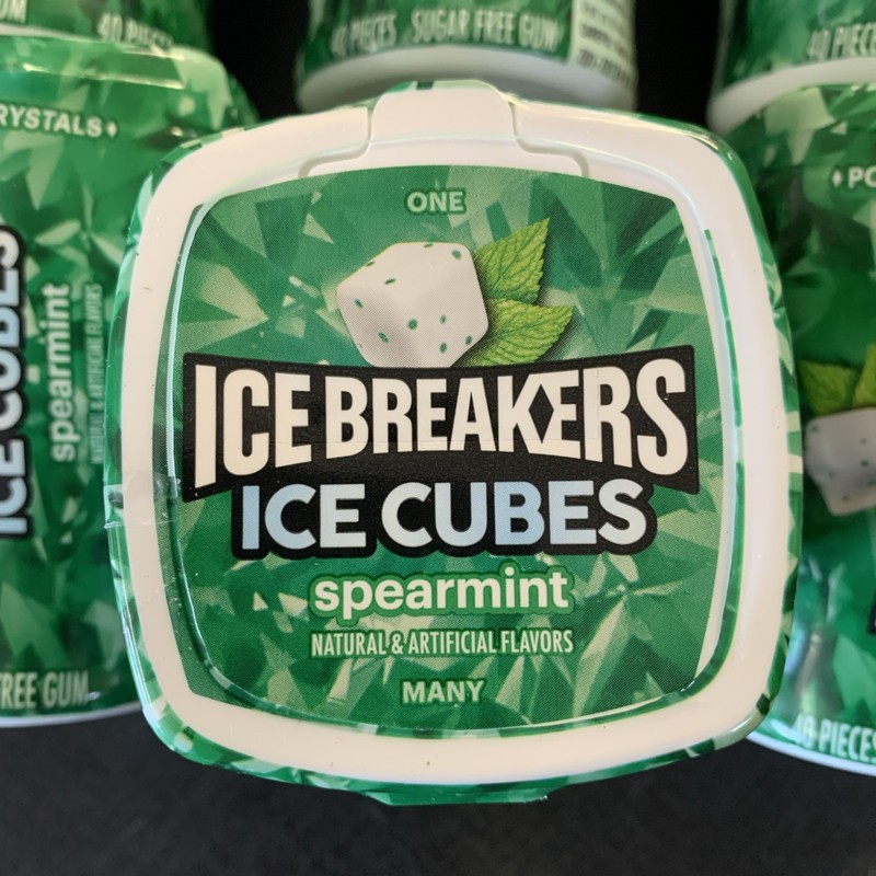 6 Bottles 40 Count ICE BREAKERS ICE CUBES Sugar Free Spearmint Chewing Gum gallery